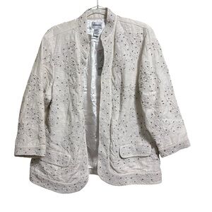 New Chicos Sz 2 / Lg sequinned cream jacket